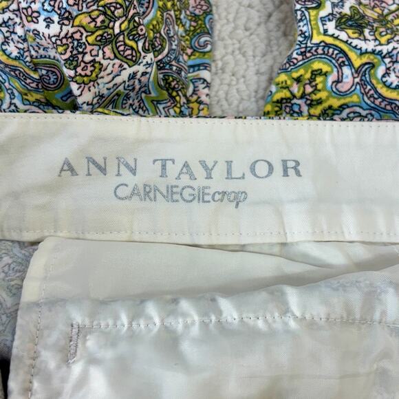 Ann Taylor Carnegie Crop Pastel Paisley Pants Women's Petite 0P Low Rise W29 L20 - Picture 3 of 5